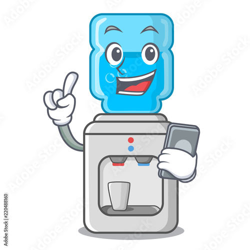 With phone cartoon water cooler for office and home