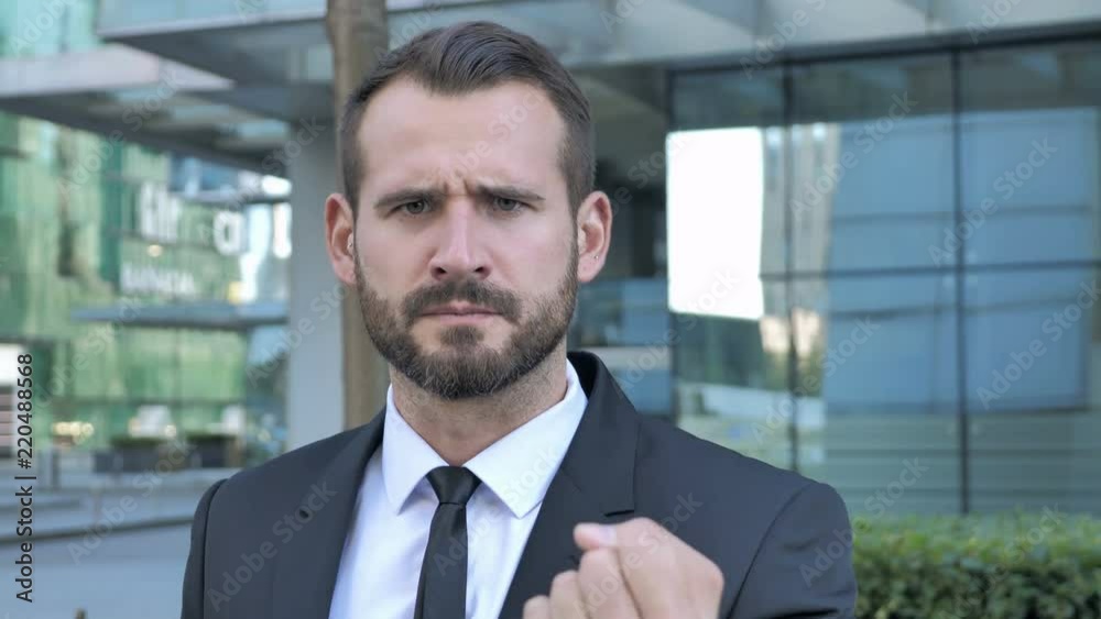 Angry Yelling Beard Businessman Reacting to Problem Outside Office Angry Yelling Beard Businessman Reacting to Problem Outside Office