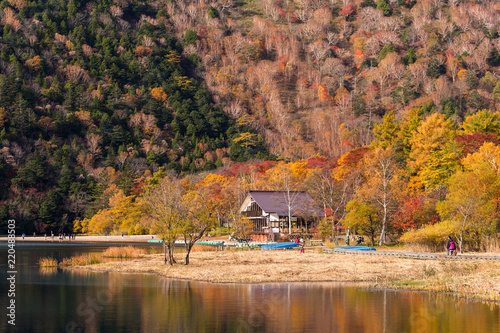 Autumn leaves at Yuno lake