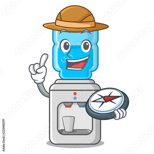 Explorer water cooler with plastic bottle cartoon