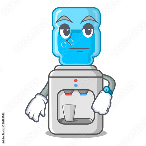 Waiting modern water cooler isolated on mascot