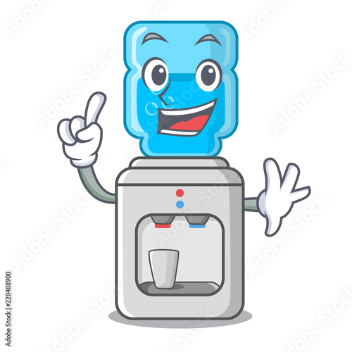 Finger modern water cooler isolated on mascot