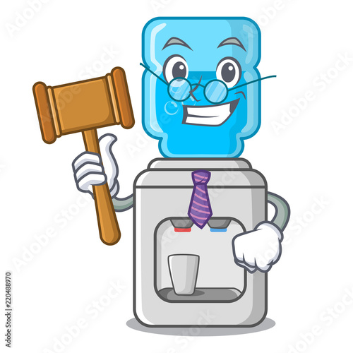 Judge modern water cooler isolated on mascot