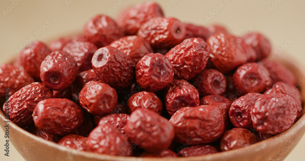 Dried Red Jujube in bowl Dried Red Jujube in bowl