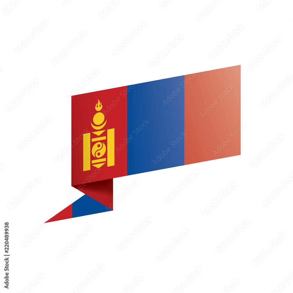 Naklejka premium Mongolia flag, vector illustration on a white background