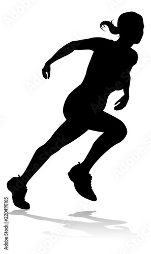 Runner Racing Track and Field Silhouette