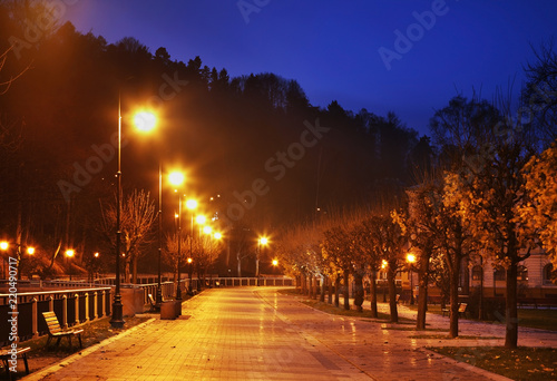 Boulevard of Jozef Dietl in Krynica-Zdroj. Lesser Poland Voivodeship. Poland