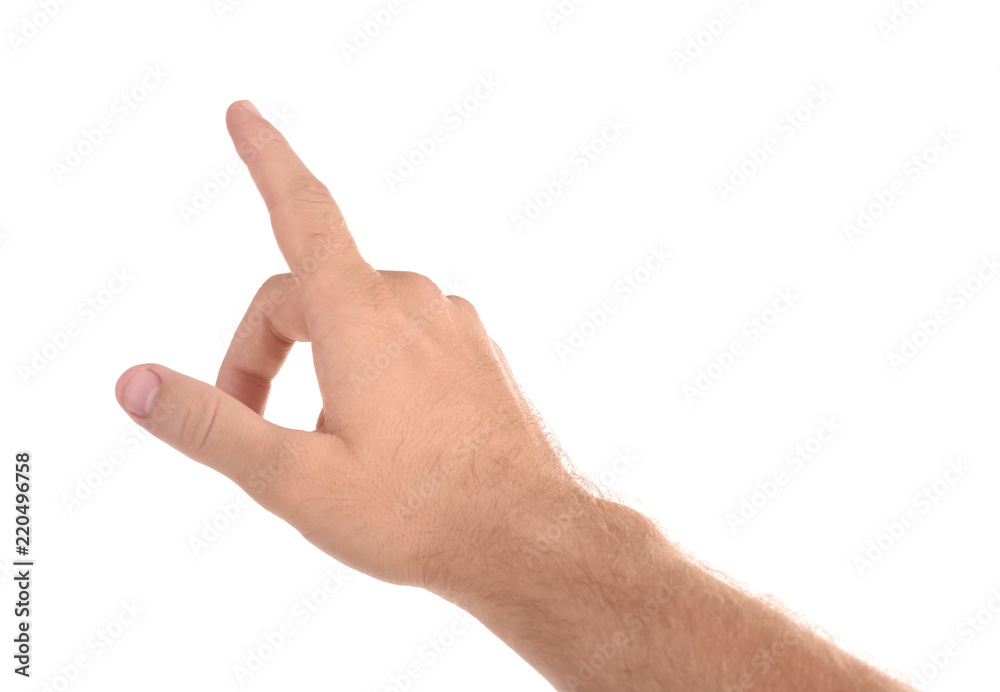 Abstract young man's hand on white background Abstract young man's hand on white background
