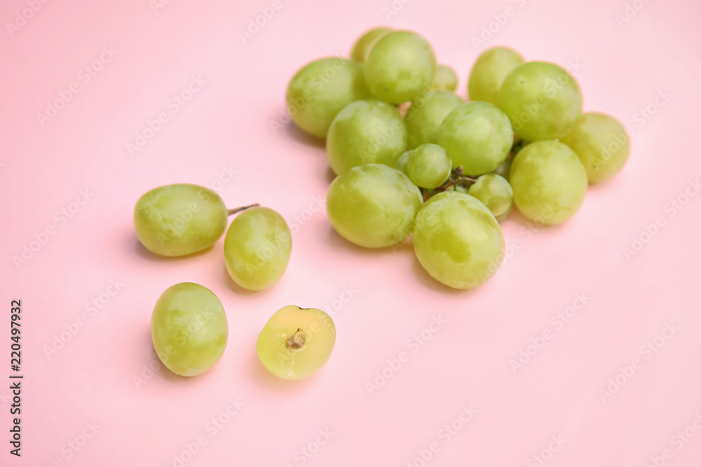 Fresh ripe juicy grapes on color background Fresh ripe juicy grapes on color background