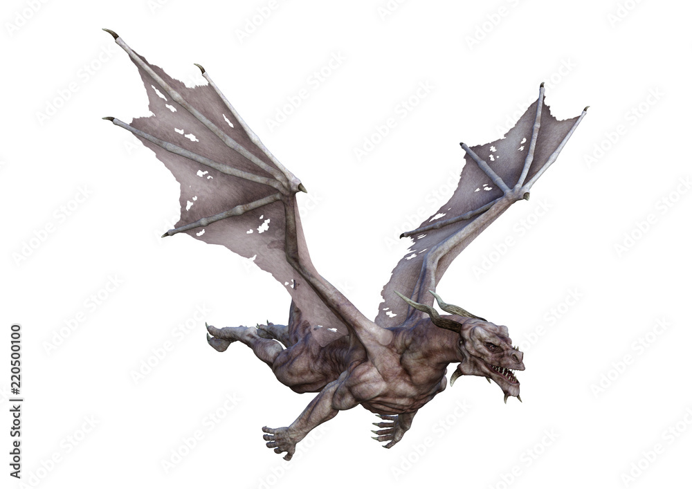Fototapeta premium 3D renderowania Fantasy Dragon na białym tle