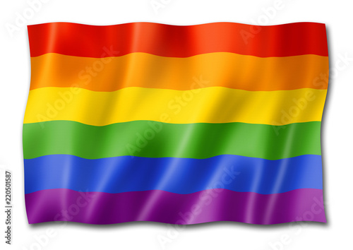 Rainbow gay pride flag isolated on white