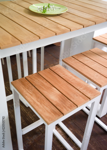 Dinner table whit dishes.  