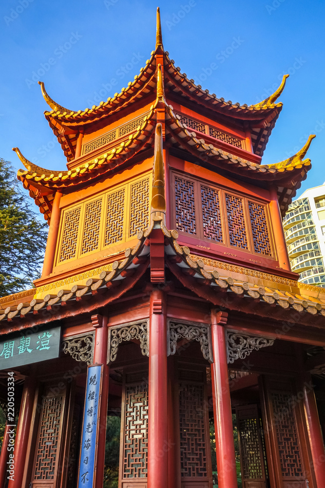 Pagoda in Chinese Garden, Sydney, Australia Pagoda in Chinese Garden, Sydney, Australia