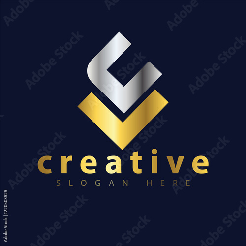 V C Initial letter logo vector