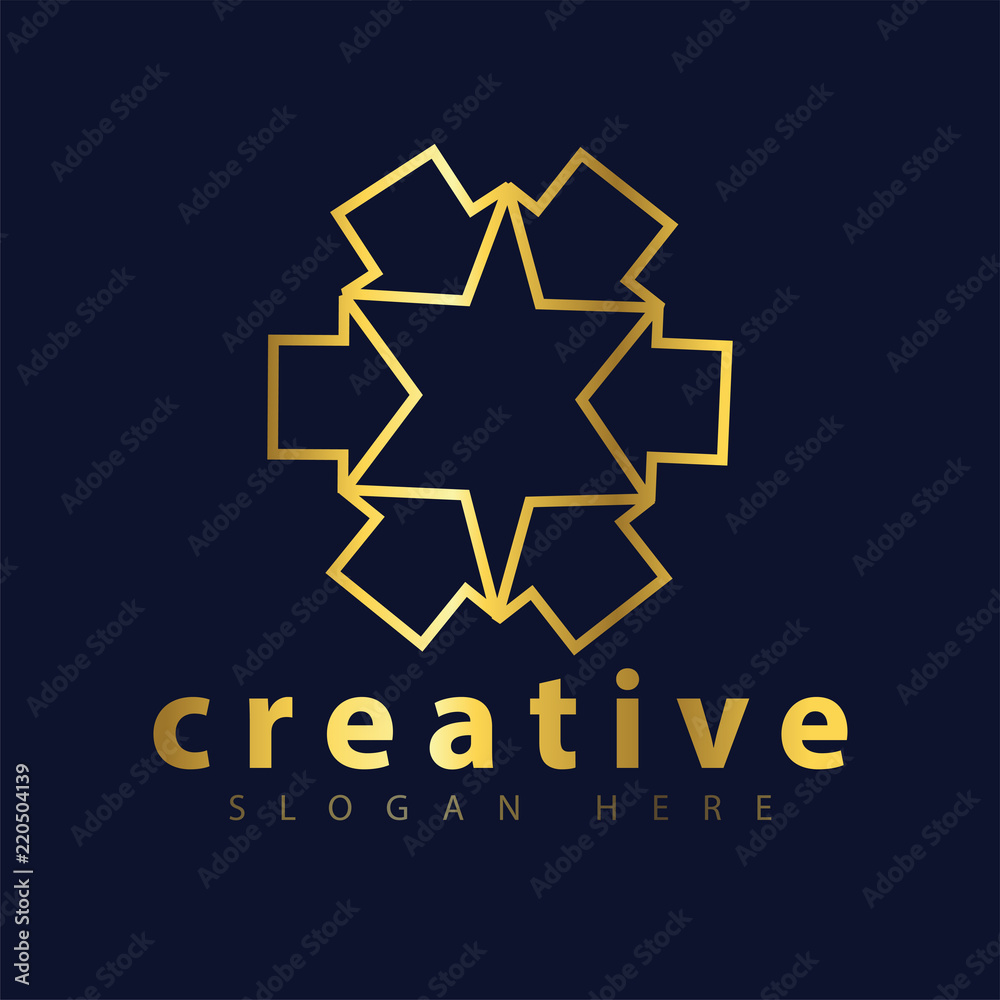 Obraz premium Star home around logo icon vector template