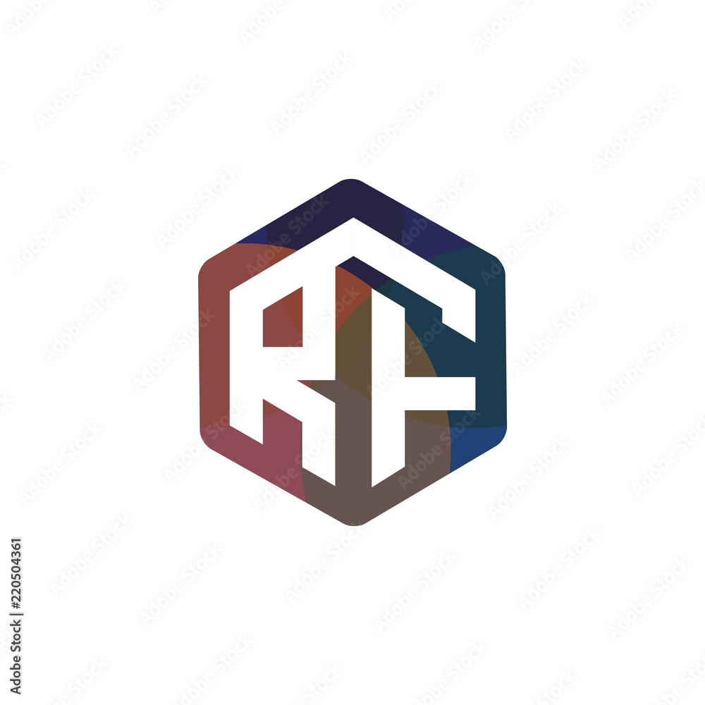 RF Initial letter hexagonal logo vector RF Initial letter hexagonal logo vector