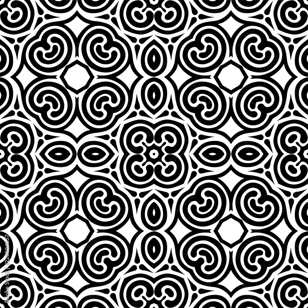 Abstract seamless black and white pattern