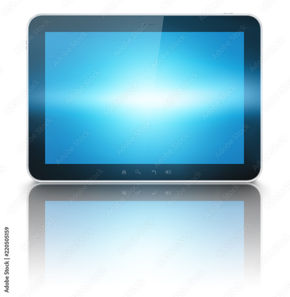 Blank tablet screen isolated on white Blank tablet screen isolated on white