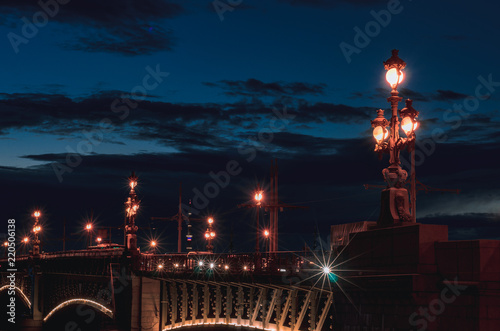 Photography View of Trinity bridge after sunset