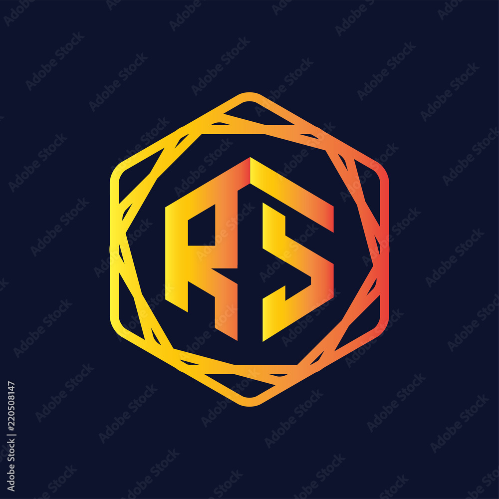 RS Initial letter hexagonal logo vector RS Initial letter hexagonal logo vector