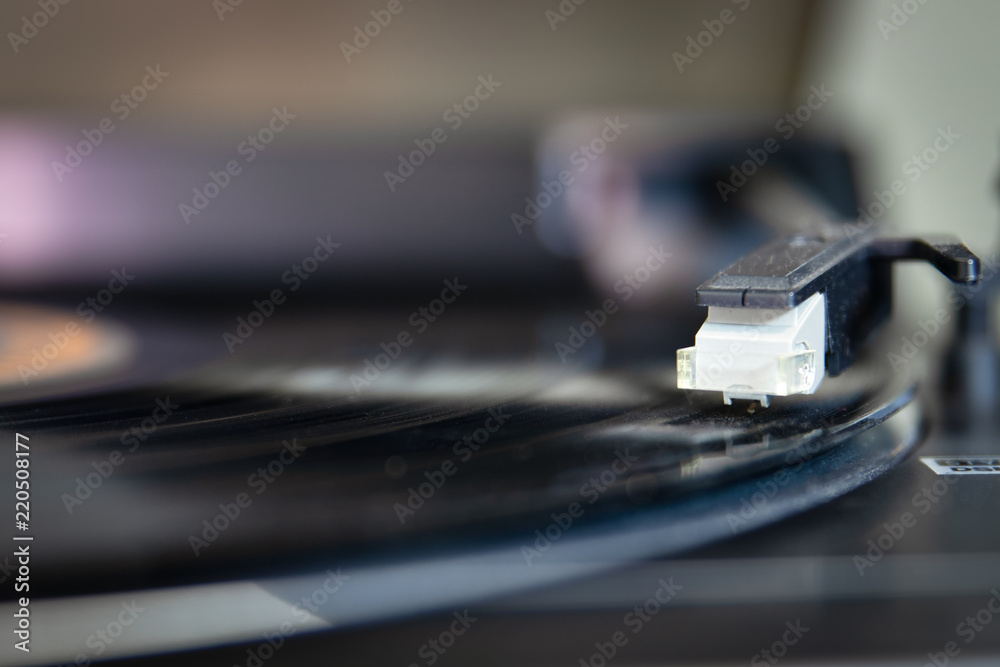 Record player needle close up
