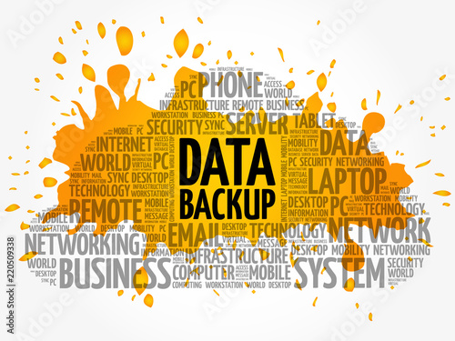 Data Backup word cloud collage, technology concept background