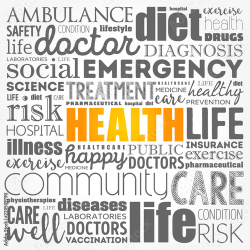 HEALTH word cloud collage, concept background