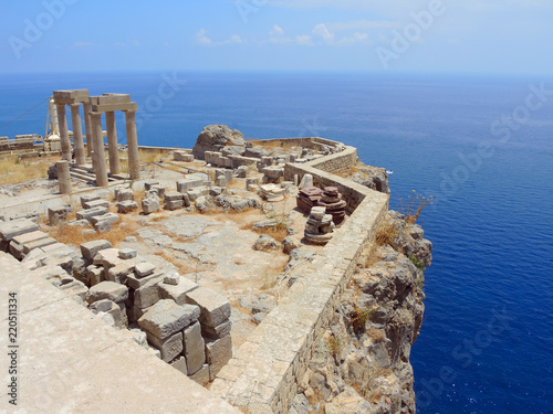 The ruins of an ancient castle. Lindos, Rhodes Island