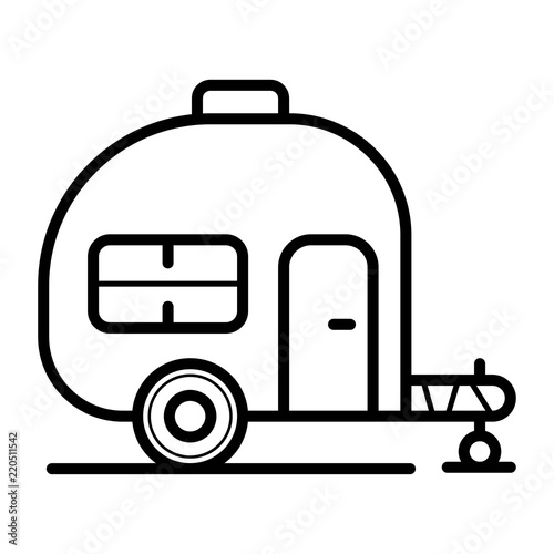 Caravan Trailer Home icon vector