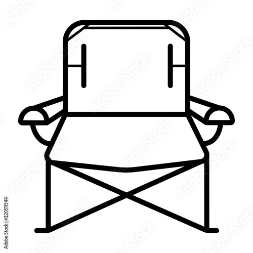 Camping chair icon vector