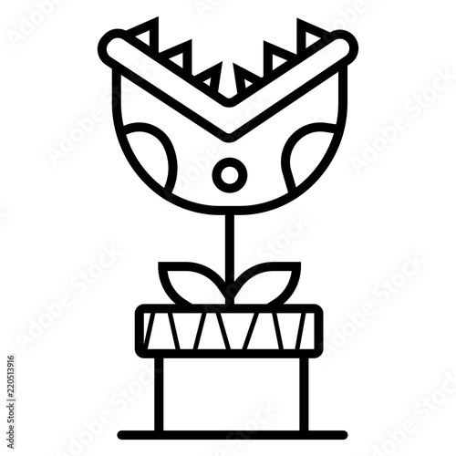 Carnivorous plant icon vector illustration