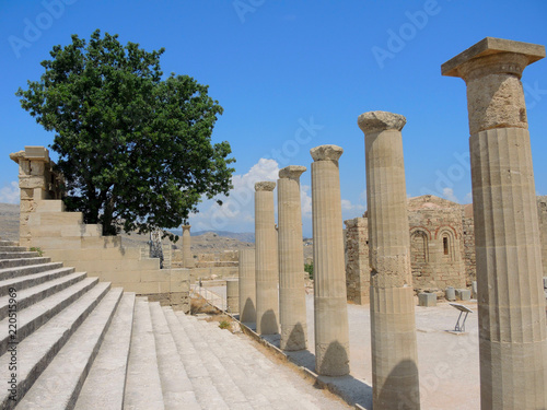 The ruins of an ancient castle. Lindos, Rhodes Island photo