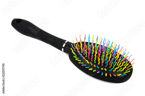 beautiful hair brush isolated on the white