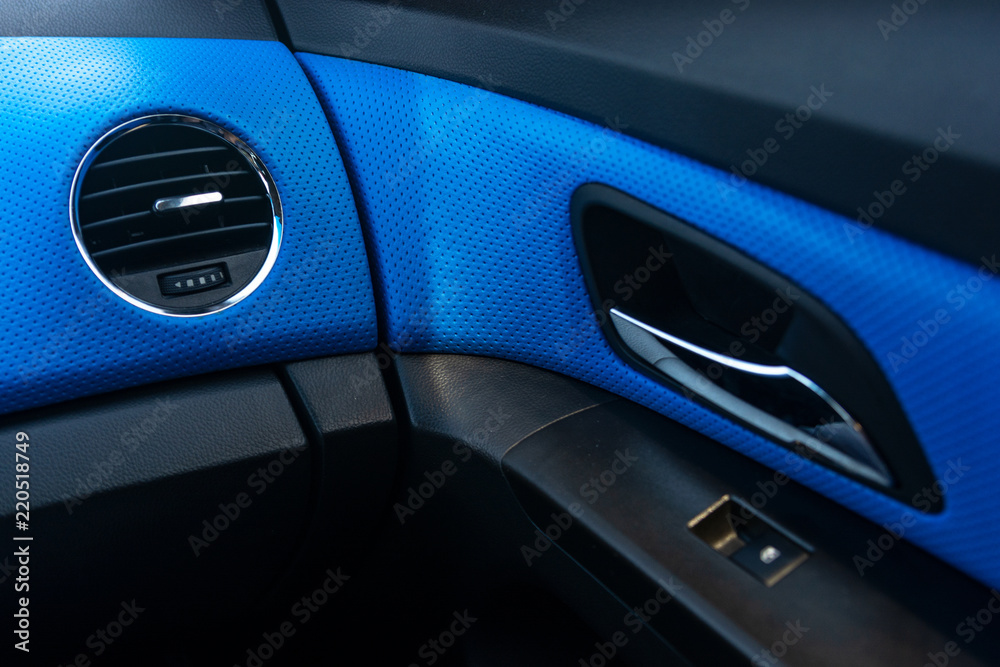 Beautiful interior design of the car, blue