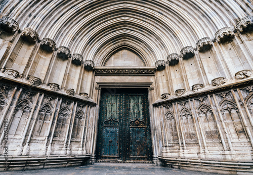 South Door, Cathedral of Saint Mary of Girona, Girona, Catalonia, Spain. photo