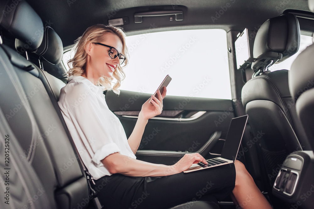 businesswoman using smartphone