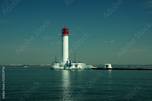  View of the lighthouse at the sea terminal..