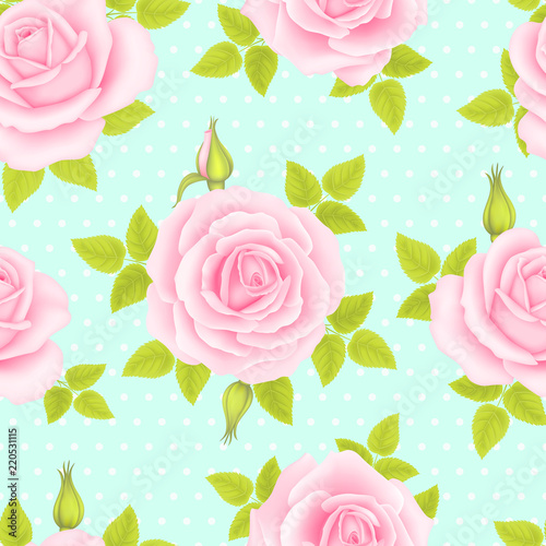 Seamless pattern with roses