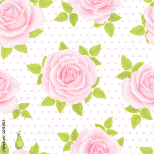 Seamless pattern with roses
