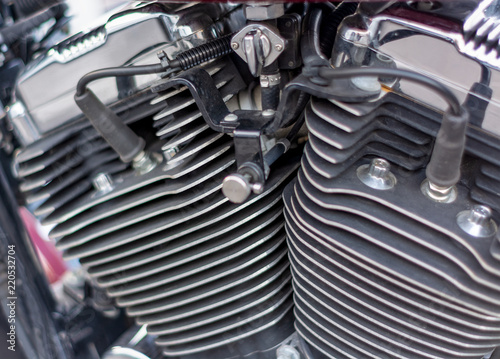 close-up of engine cylinders motorcycle © Mykola
