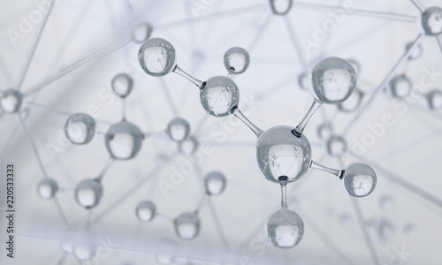Fototapeta Naklejka Na Ścianę i Meble -  molecule or atom, Abstract structure for Science or medical background, 3d illustration.