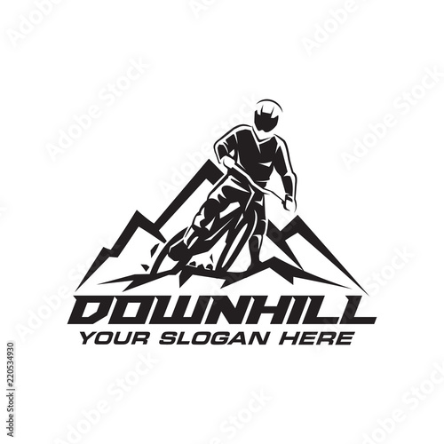 Downhill Bicycle Logo Vector