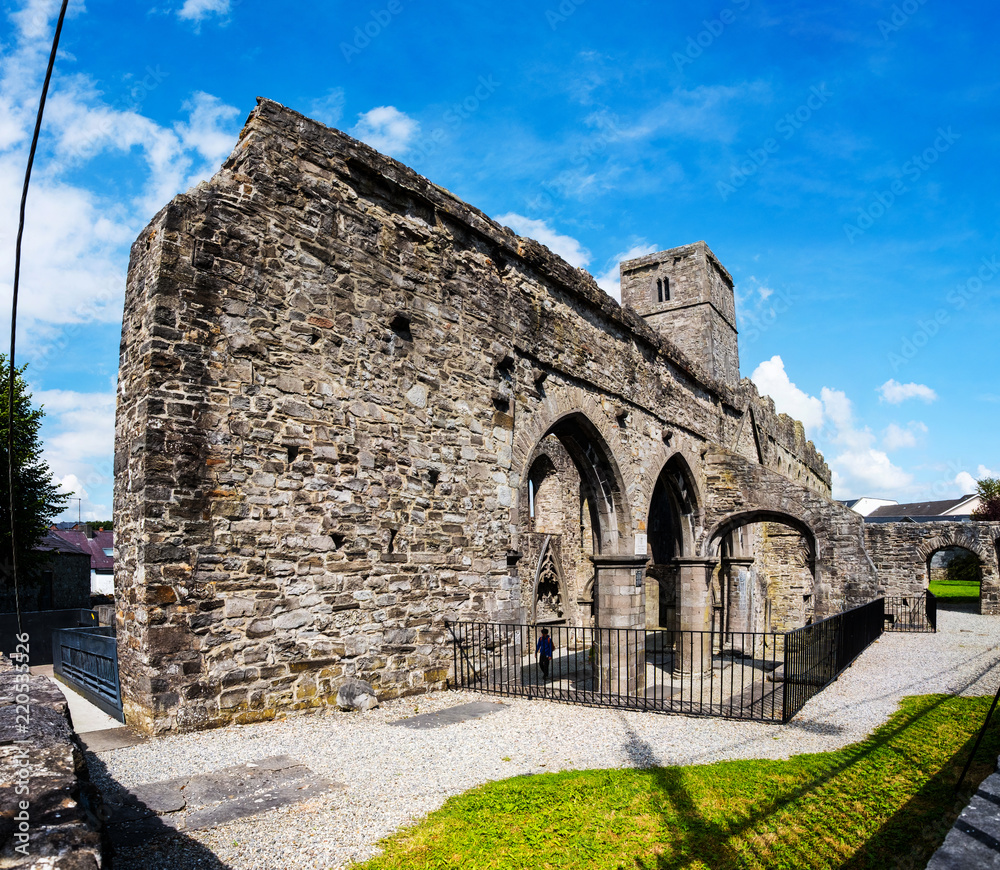 Sligo Abbey - famous ruins in Sligo during the sunny day