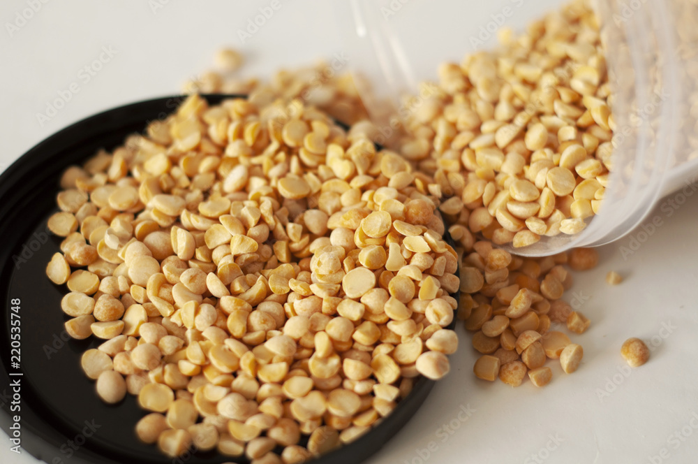 isolated photo of dry yellow peas. white background isolated photo of dry yellow peas. white background