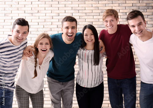 People standing together in...