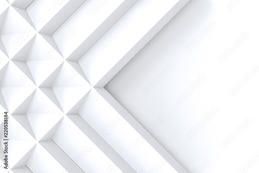3d rendering. white geometric square grid pattern on copy space background. 3d rendering. white geometric square grid pattern on copy space background.