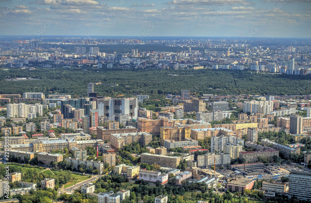 Fototapeta premium Moscow cityscape from above