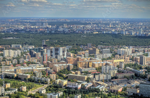 Fototapeta Naklejka Na Ścianę i Meble -  Moscow cityscape from above