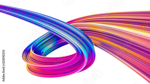Photography Holographic colored abstract twisted shape for trendy Christmas backgrounds