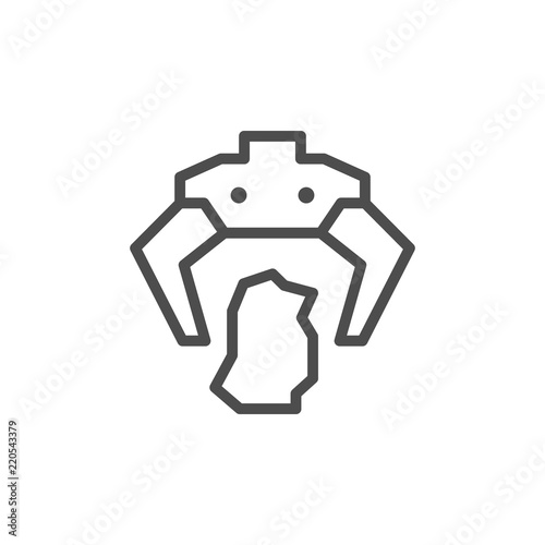 Robotic claw line icon